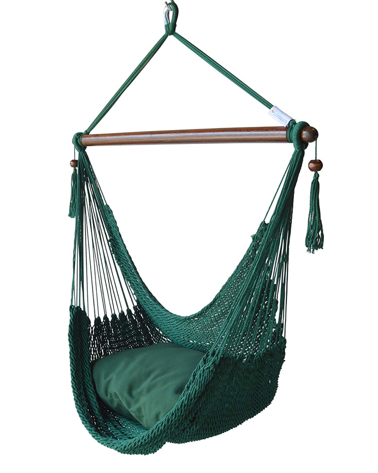 Green Soft-Spun Polyester Hammock Chair