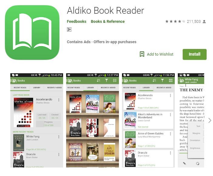 Aplikasi Aldiko Book Reader di Play Store