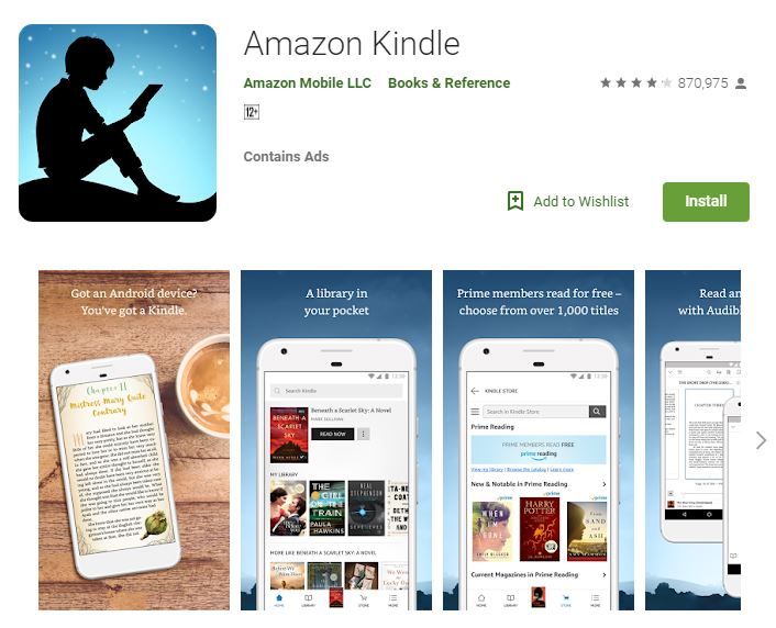 Aplikasi Kindle di Play Store