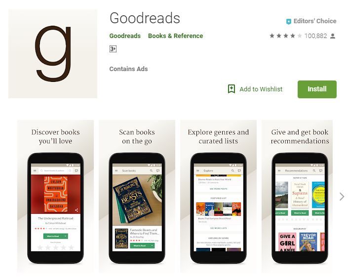 Aplikasi Goodreads di Play Store