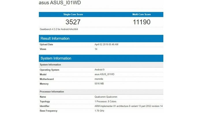 Hasil benchmark dari Asus Zenfone 6z