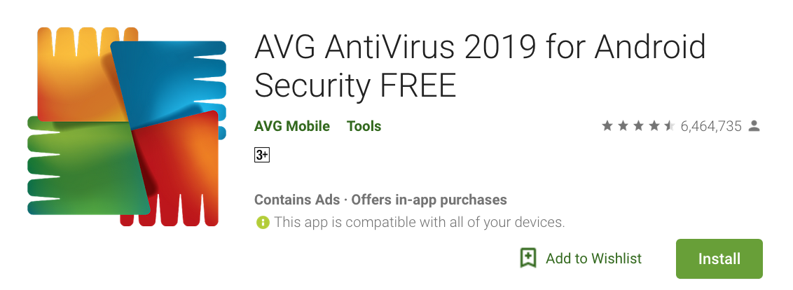 Antivirus AVG di Play Store