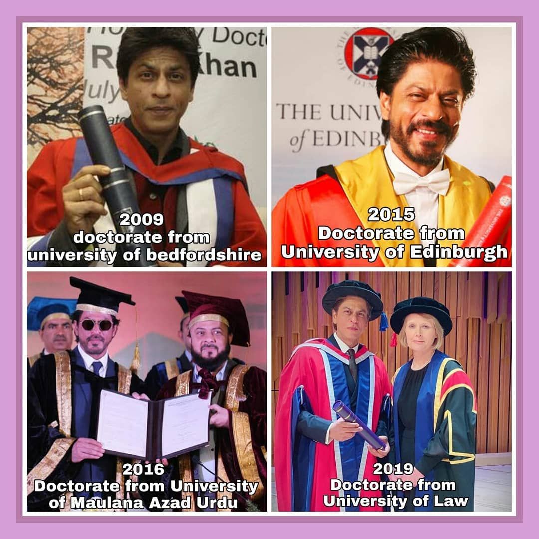 Shah Rukh Khan sudah menerima gelar doktor sebanyak 4 kali. 