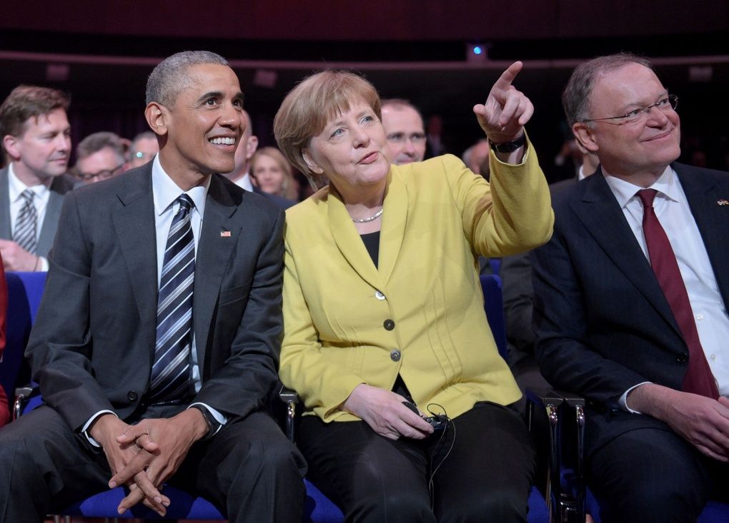Barack Obama dan Angela Merkel.