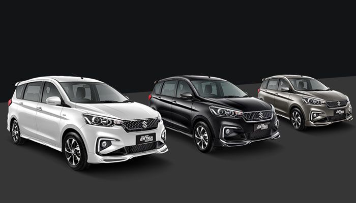 Pilihan warna Al l New Ertiga Suzuki Sport ada 3, yakni Pearl Snow White, Cool Black, dan Metallic Magma Grey 