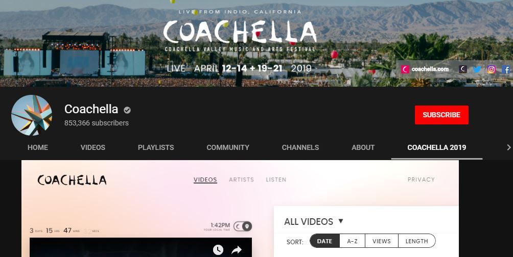 Melalui kanal Youtube ini, kamu bisa saksikan Coachella, loh