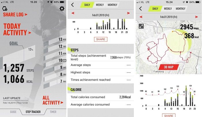 Jam ini membutuhkan aplikasi pada smartphone kita yang bernama G-Shock Connected agar dapat mencatat pencapaian kita