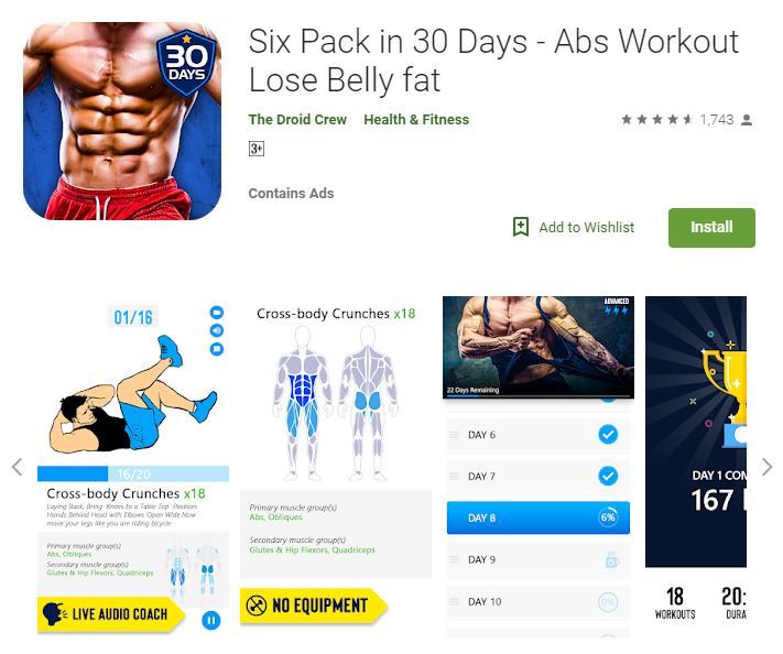 Six Pack in 30 Days di Play Store