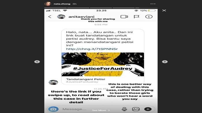 Putri BTP, Nathania Purnama ajak masyarakat berhenti memaki pelaku pengeroyokan Audrey