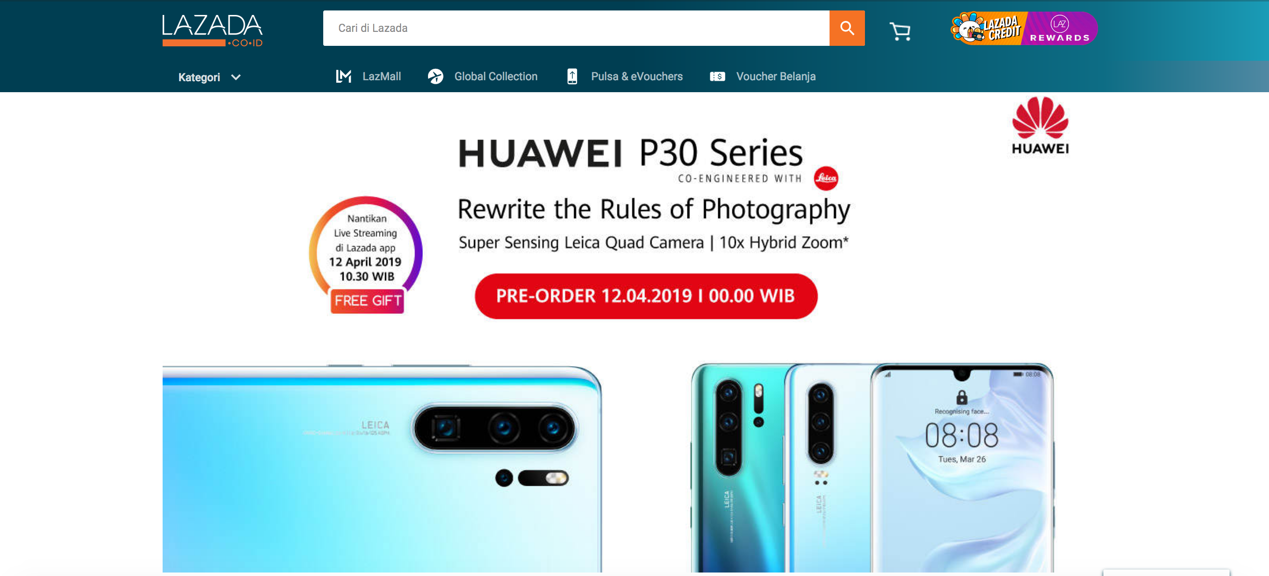 Pre-order Huawei P30 Series di Lazada