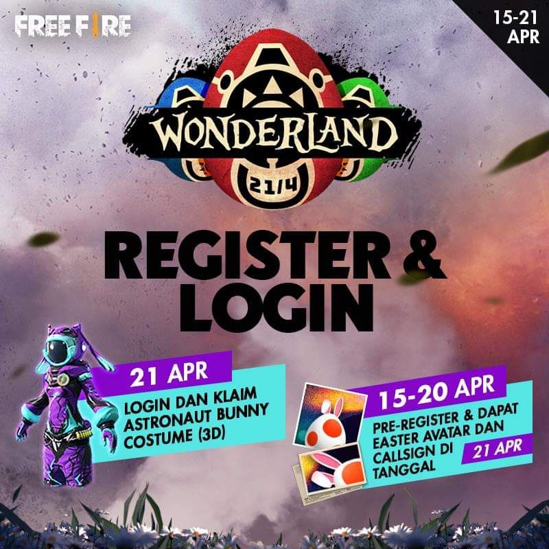 Pre-register event Wonderland Free Fire