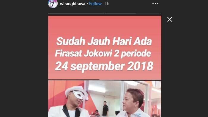 Wirang Birawa sebut soal Jokowi terkait Pilpres (instagram story wirangbirawa)
