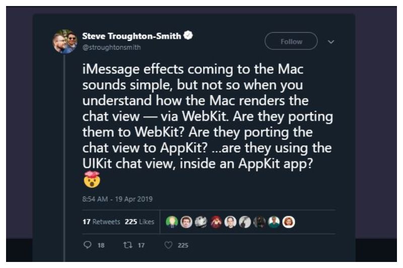 Penambahan efek iMessage akan membuat pengguna semakin mudah sinkronisasi antara iOS dan macOS