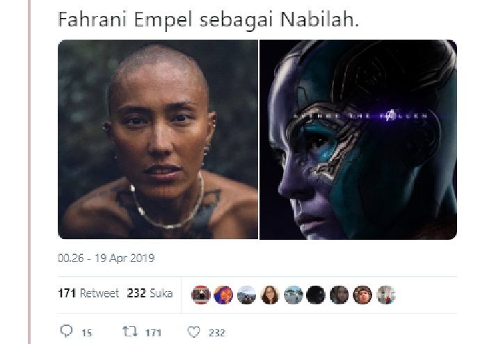 Karakter Avengers: Endgame versi Indonesia