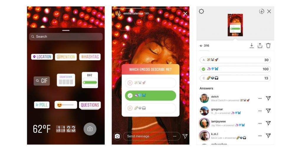 Fitur 'quiz sticker' di Instagram Stories