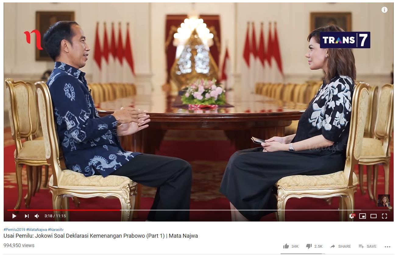 Jokowi melalukan wawancara dengan Najwa Shihab 