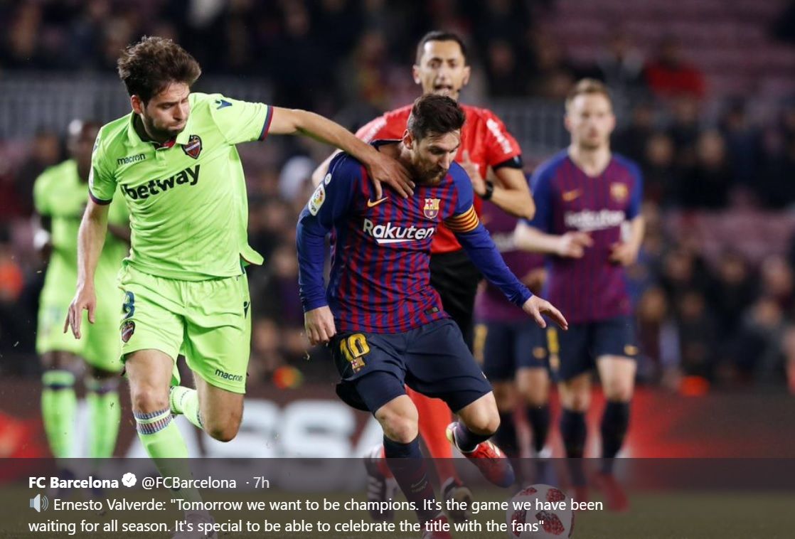 Barcelona vs Levante, Gol Semata Wayang Messi Pastikan Gelar Juara, Ini Highlight Pertandingannya!
