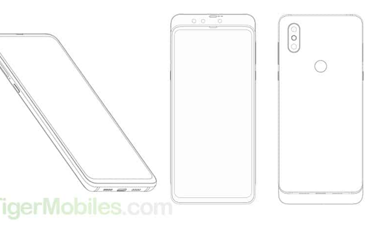 Desain paten smartphone dengan 3 kamera depan