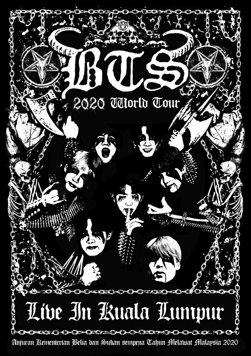 Poster BTS versi black metal buatan Fahmi Reza