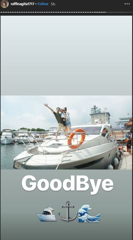Tangkap Layar Instagram: Raffi Ahmad dan keluarga pamitan dengan Yacht-nya