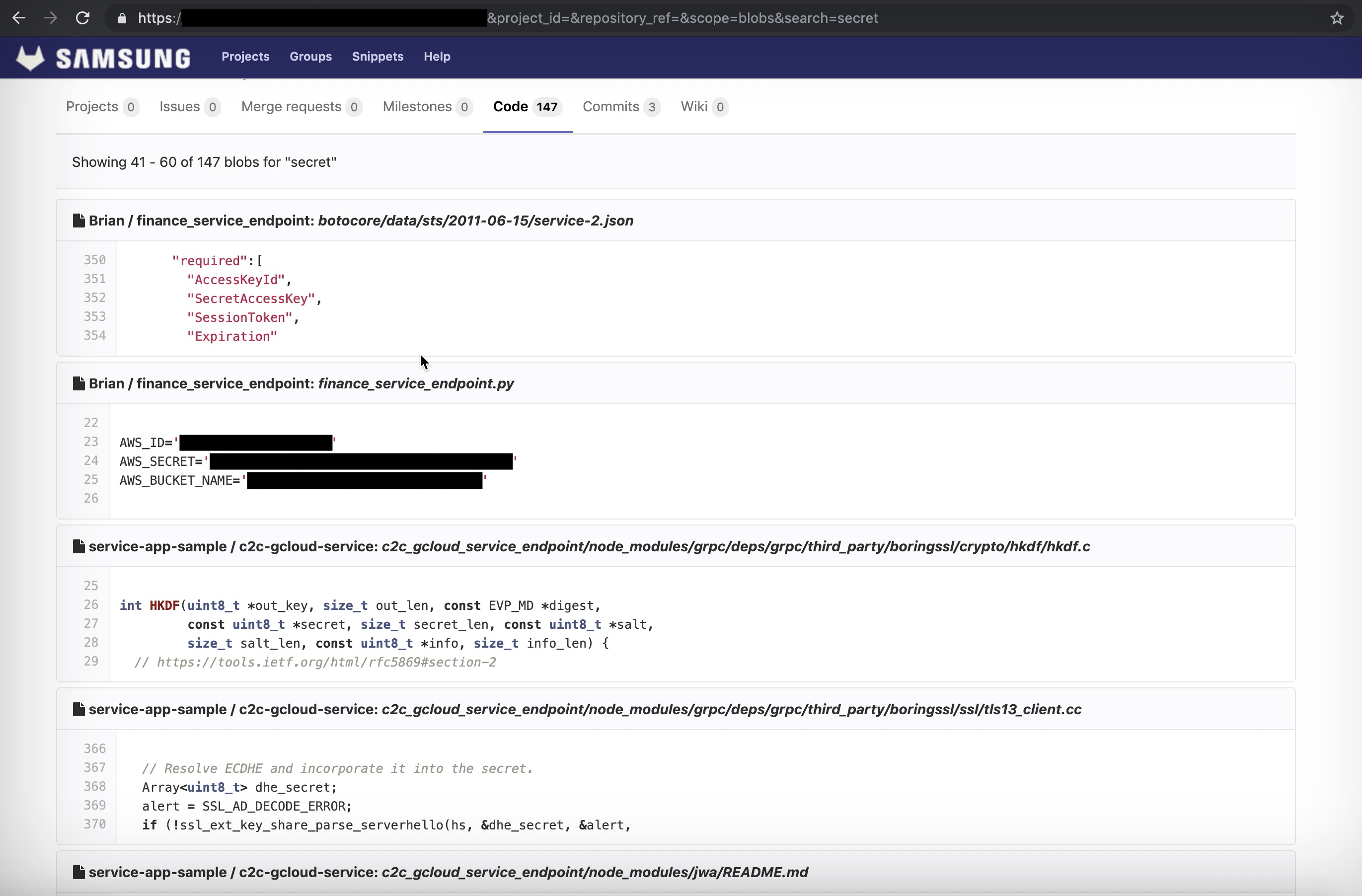 Data kode yang bocor di GitLab