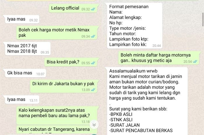 Begini Penuturan Korban Penipuan Modus Lelang Motor Terlena