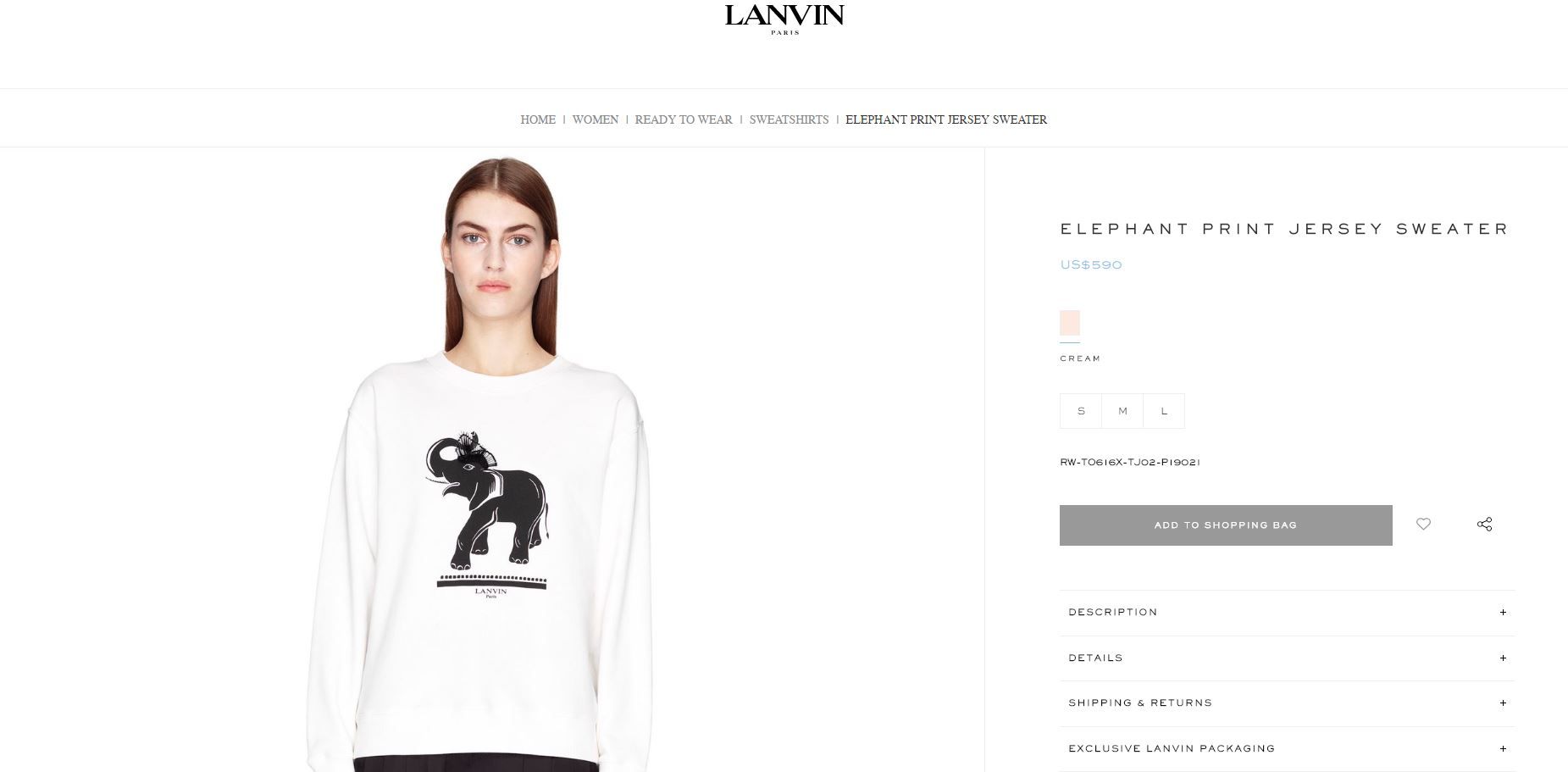 Sweater Lanvin Paris milik Syahrini