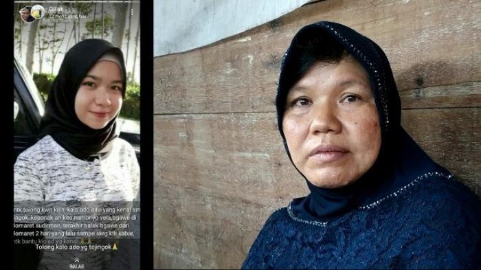 Suhartini (50) ibu kandung almarhumah Vera Oktaria saat ditemui di rumah duka yang berada di jalan tangga Takat Lorong Indah Karya Plaju kota Palembang, Sabtu (11/5/2019).