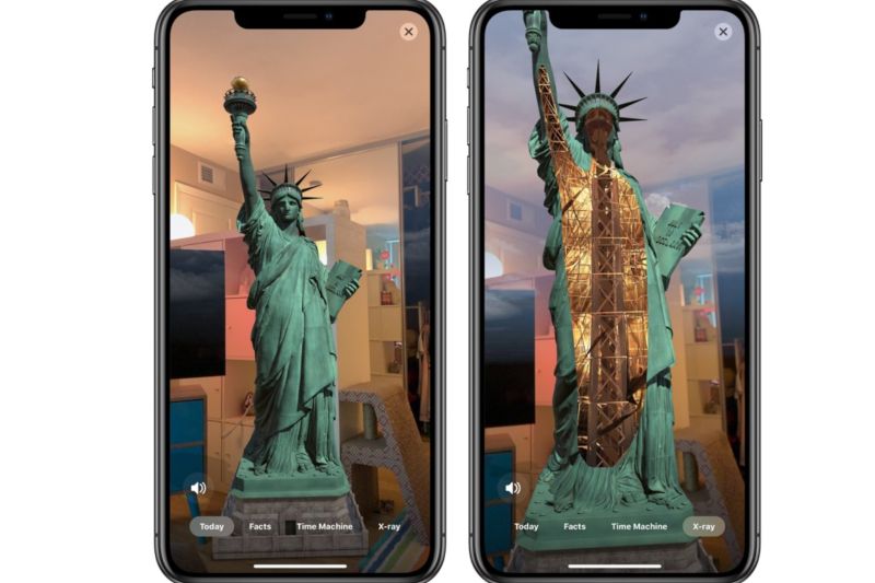 Contoh tampilan 3 dimensi aplikasi Statue of Liberty