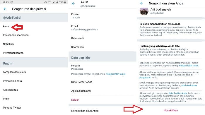 Pilih nonaktifkan