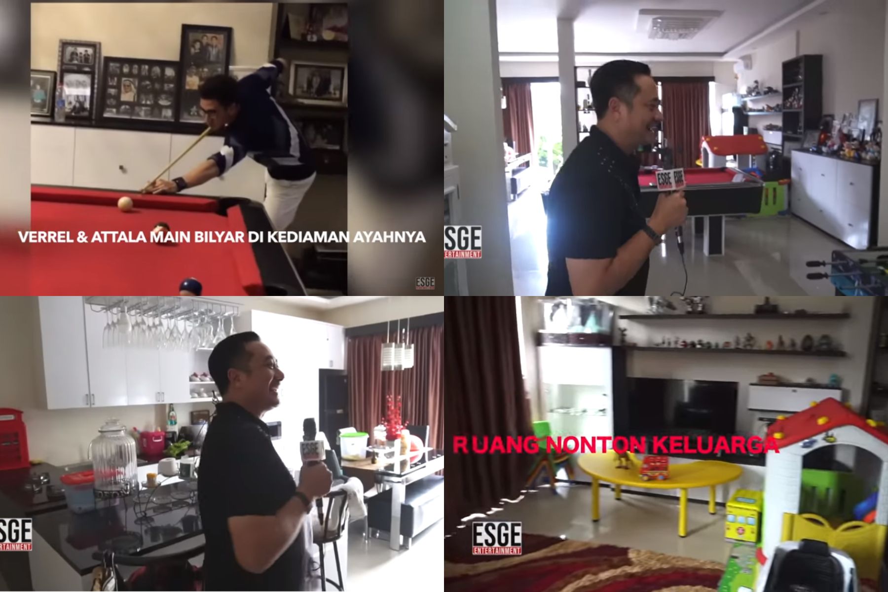 Ruangan bermain, dapur, dan ruang keluarga di rumah Ivan Fadilla