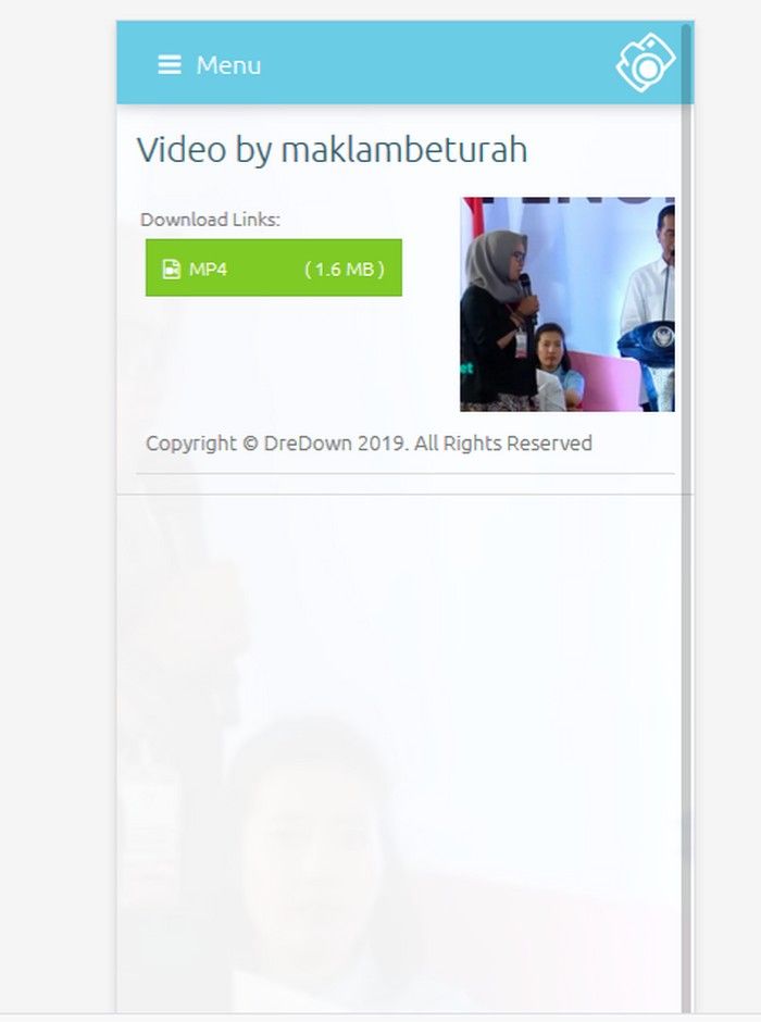 Proses download video instagram kewat Dredown