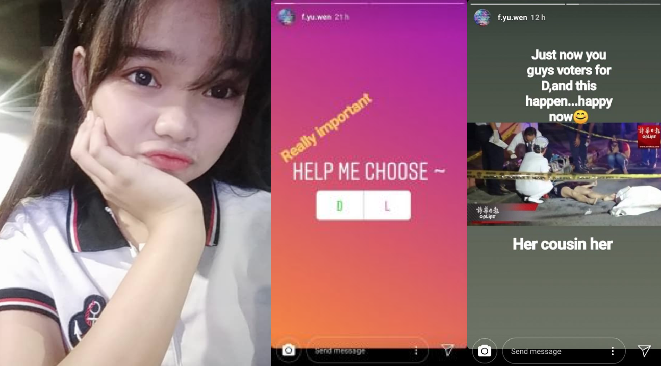 Davia Emelia, remaja 16 tahun asal Malaysia yang bunuh diri setelah melakukan polling di Instagram