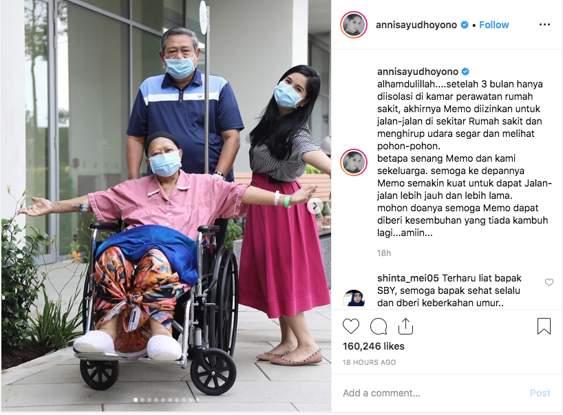 Sempat Diperbolehkan Keluar Kamar RS, Anissa Pohan Bagikan Video Kenangan saat Ibu Ani Yudhoyono dalam Kondisi Prima 