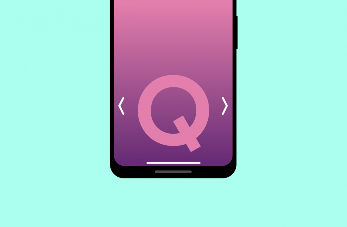 Ilustrasi gestur baru di Android Q