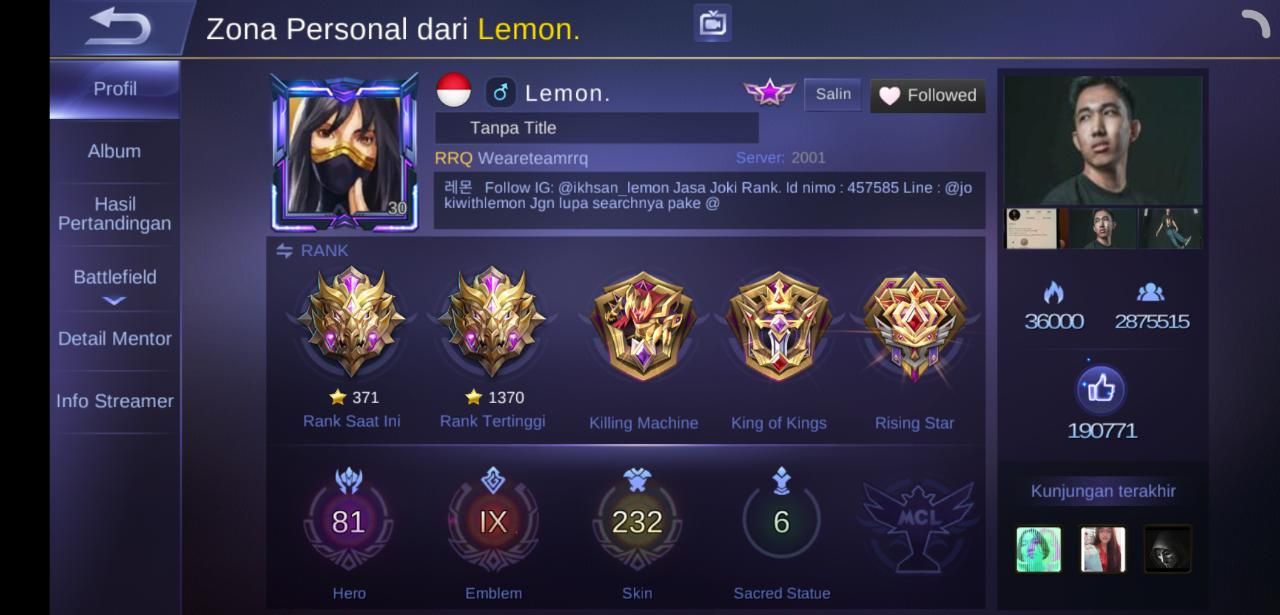 Lemon berada di squad RRQ