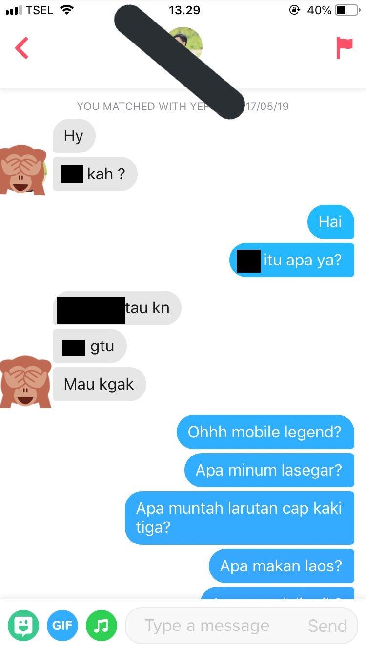 Percakapan di Tinder