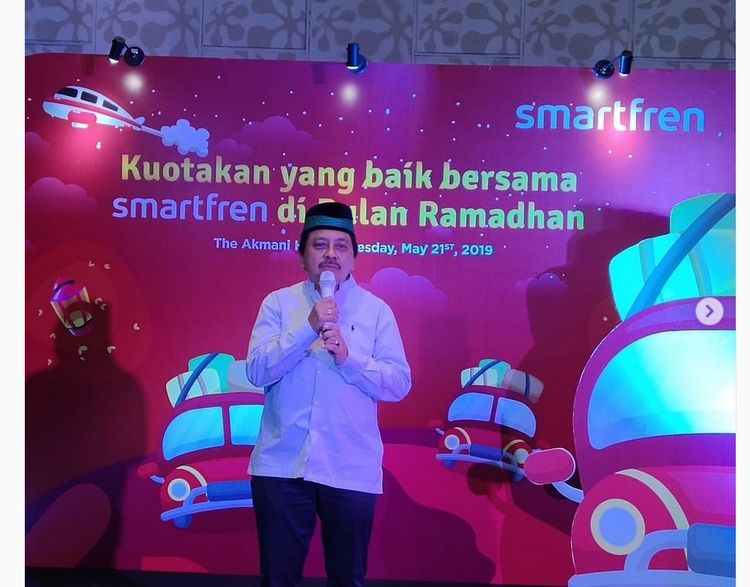 Merza Fachys, CEO Smartfren dalam buka puasa media di Jakarta (21/5)