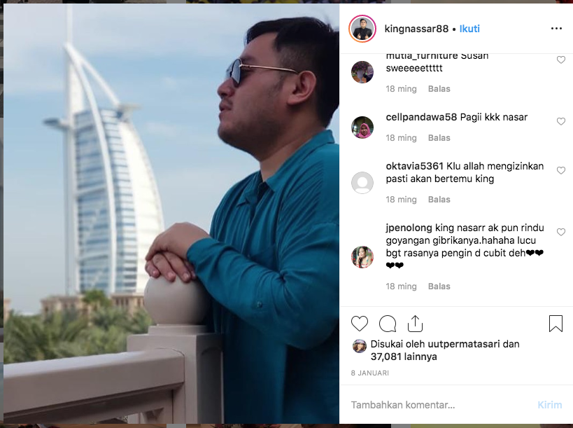 Sempat Berfoto di Salah Satu Gedung Tertinggi di Dubai, Nassar Lontarkan Kalimat Rindu kepada Seorang Wanita