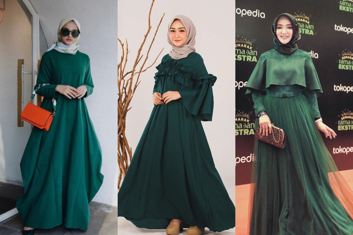 Buat Lebaran 4 Dress Hijab Hijau Emerald Ini Bisa Bikin Kita Elegan Semua Halaman CewekBanget