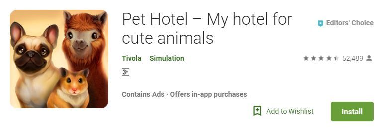 Game Pet Hotel di Play Store masuk ke daftar Editor's Choice