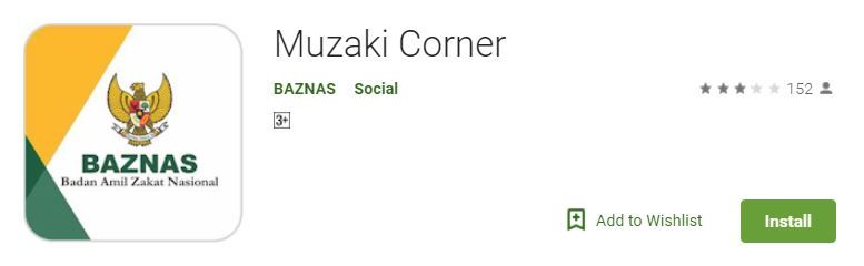 Aplikasi Muzaki Corner milik BAZNAS di Play Store