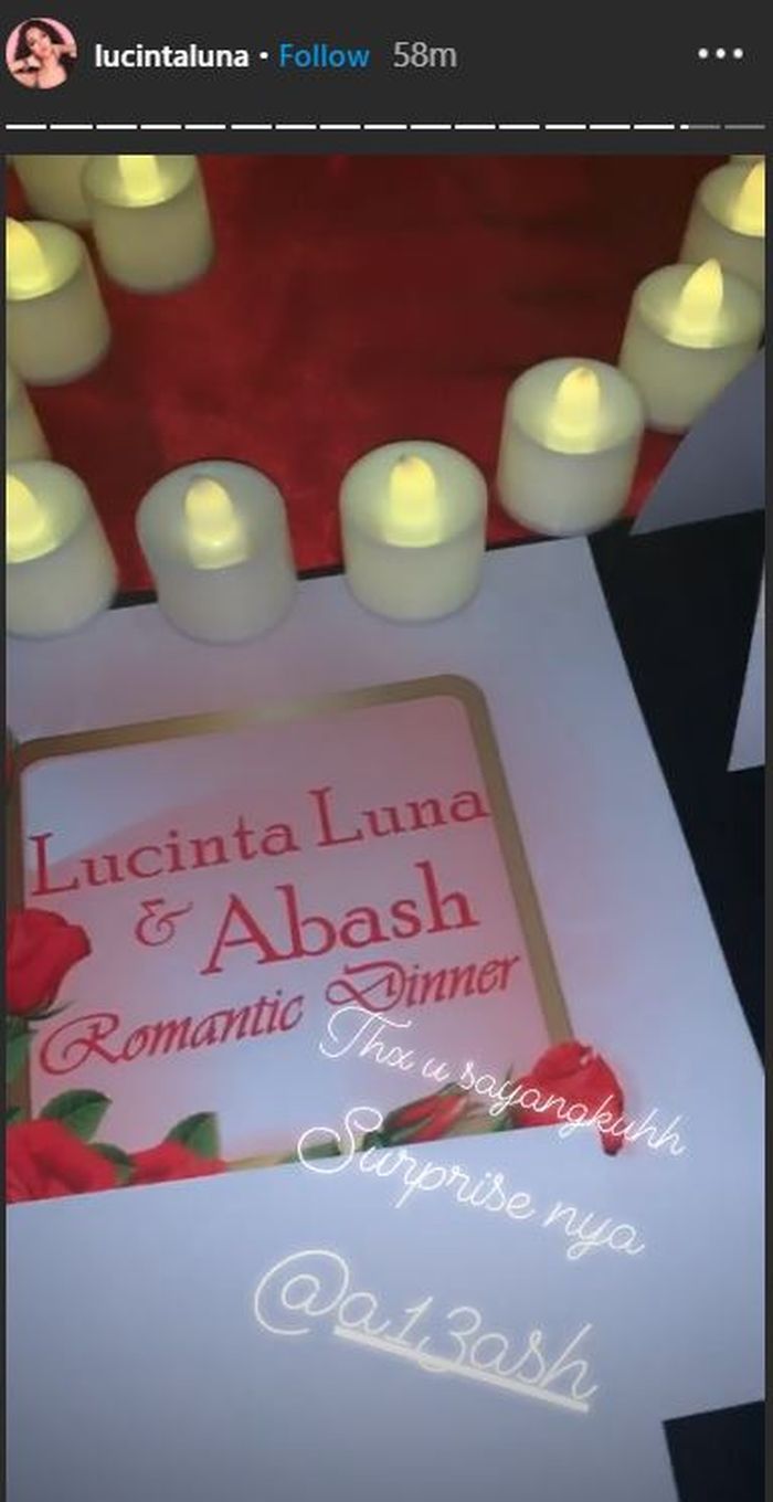 Dinner romantis Lucinta Luna dan Abash