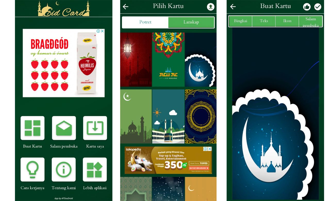 tampilan aplikasi muslim card