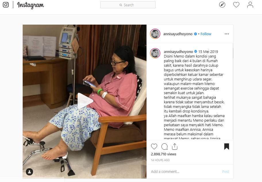 Sempat Diperbolehkan Keluar Kamar RS, Anissa Pohan Bagikan Video Kenangan saat Ibu Ani Yudhoyono dalam Kondisi Prima 