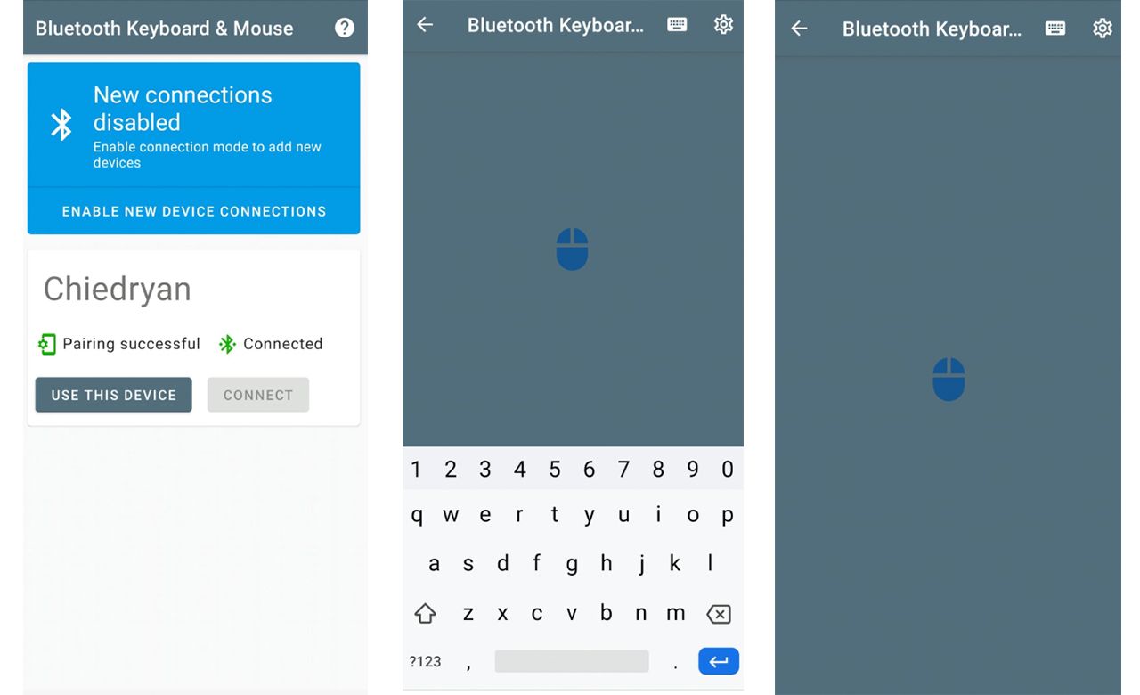 Tampilan Aplikasi Serverless Bluetooth Keyboard