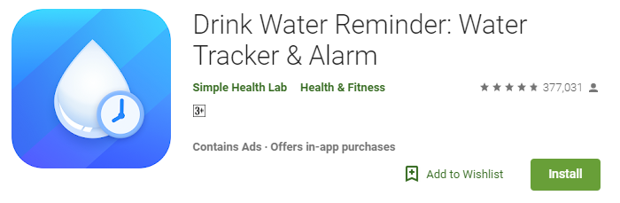 Drink Water Reminder di Play Store