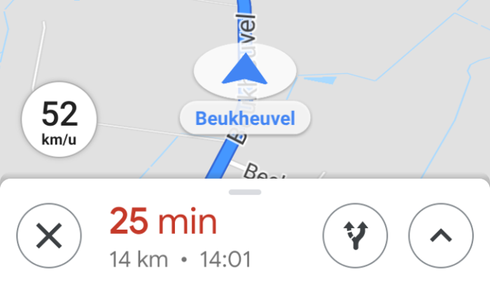 Tampilan speedometer di Google Maps