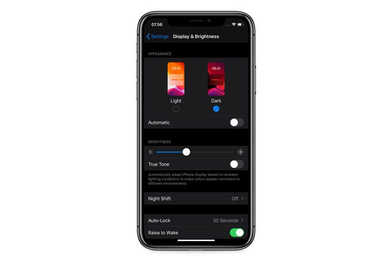 Dark Mode di iOS 13