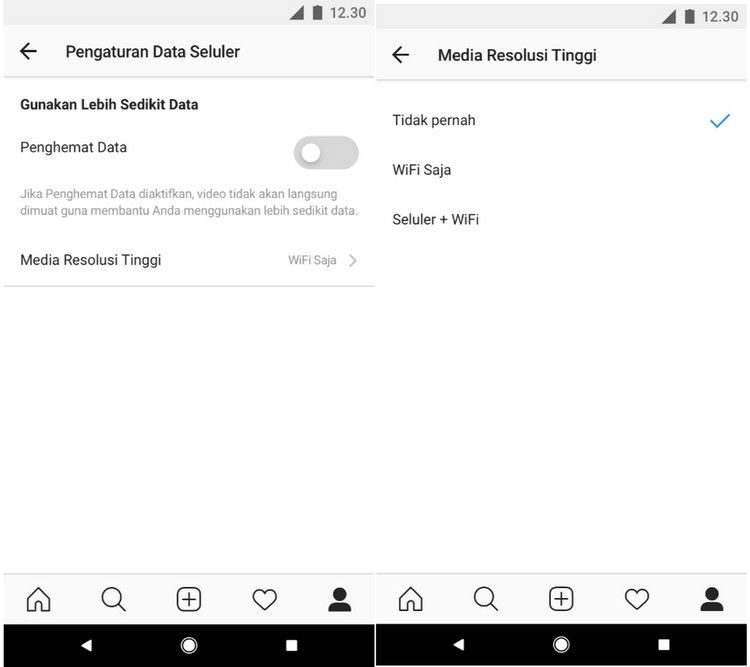 Instagram Mode Penghemat Data